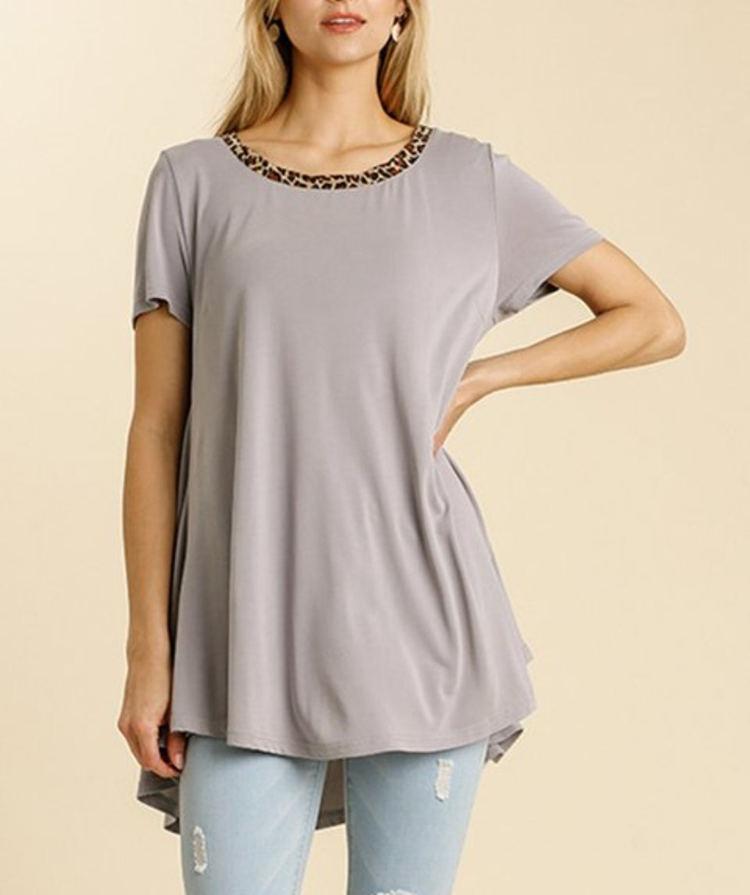 Animal Print Tunic with high low hem!