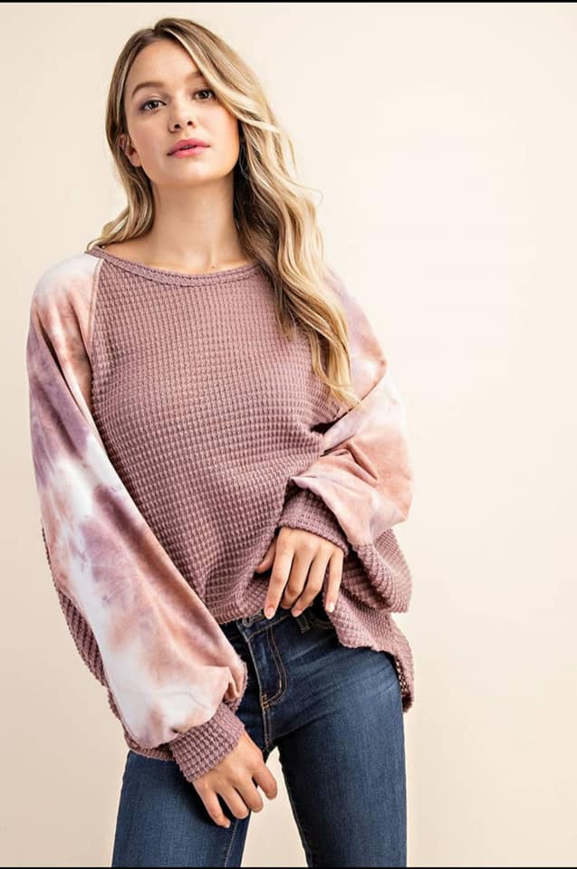 MAUVELOUS Waffle Sweater