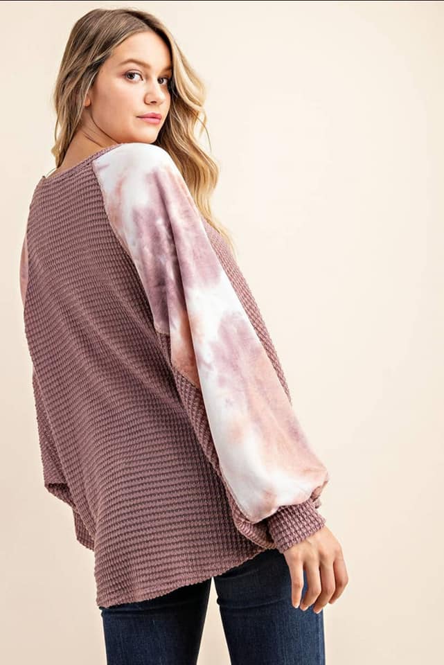MAUVELOUS Waffle Sweater
