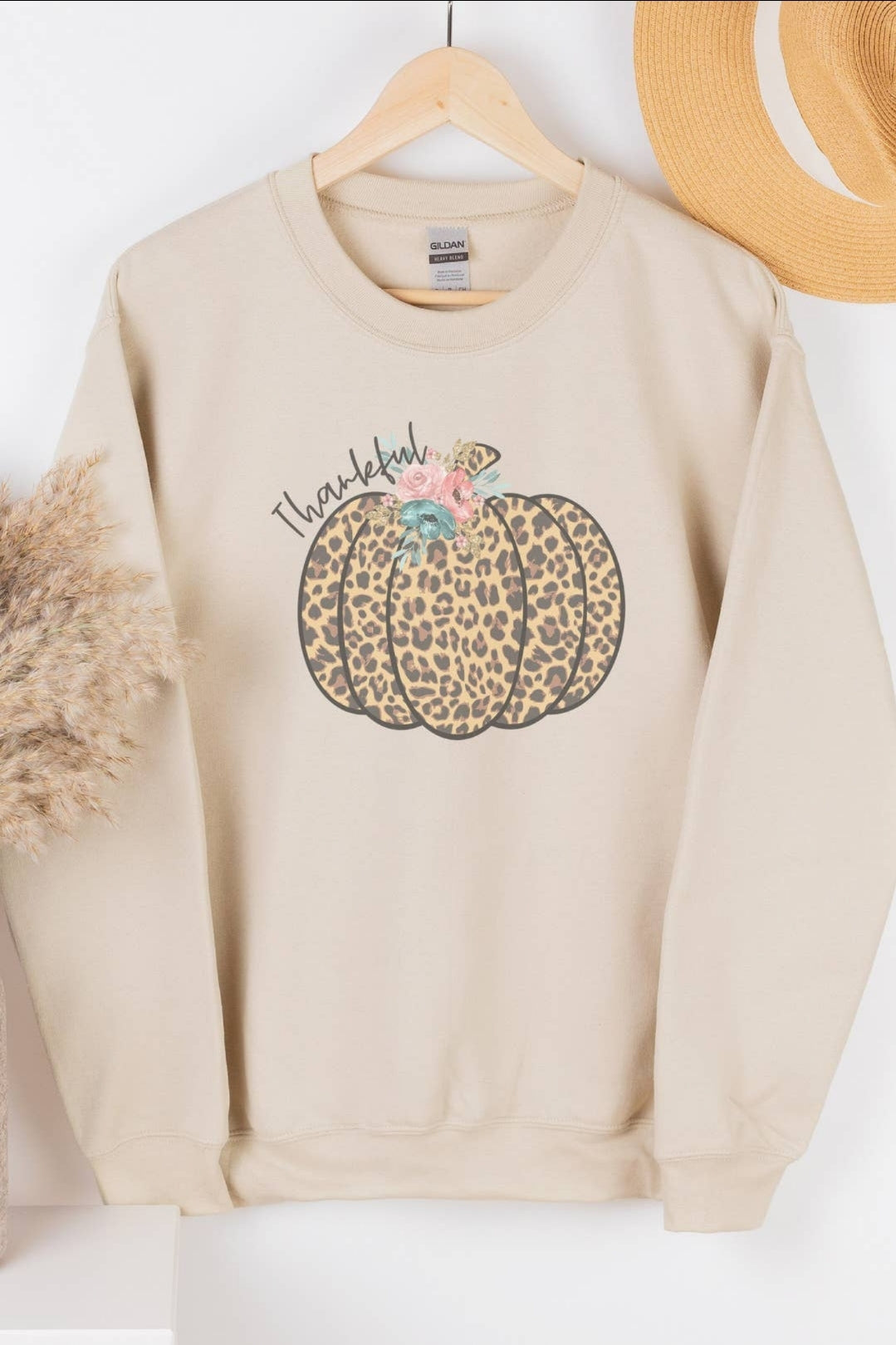 Thankful Leopard Pumpkin Sweatshirt