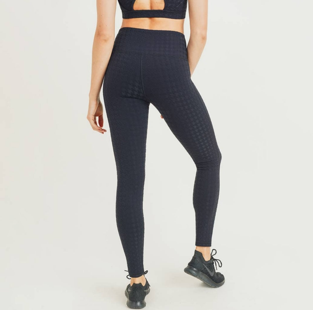 Textured Houndstooth Jacquard TACTEL® Highwaist Leggings