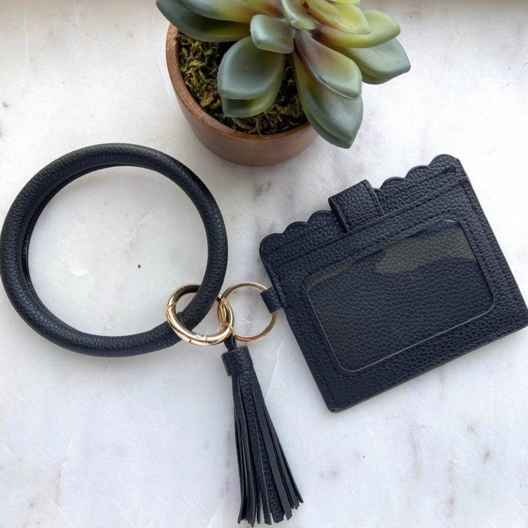 Cardholder With Keyring Bangle & Tassel