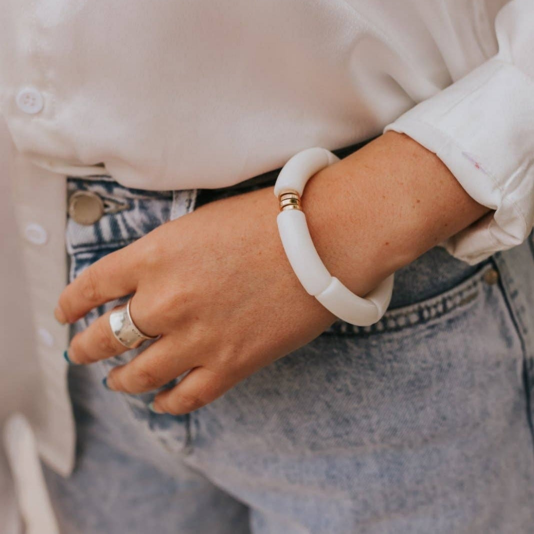 Amaya Bamboo Style Bangle Bracelet