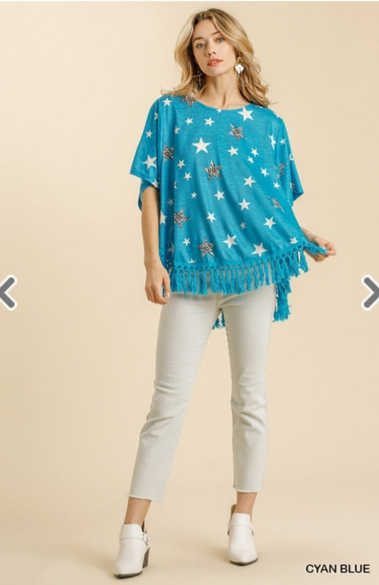 Animal Star Print Short Sleeve Top (Plus Sizes Available)